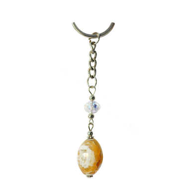 2014 New Style 16*21mm Yellow Olive Agate Beads Keychain